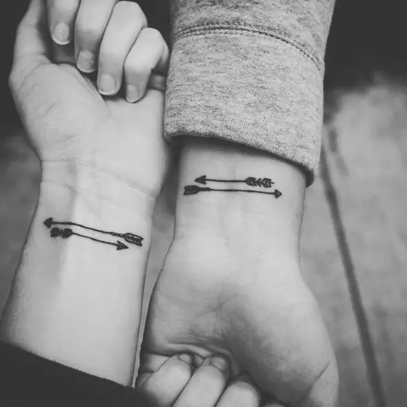 Brother and Sister Arrow Wrist Tattoo