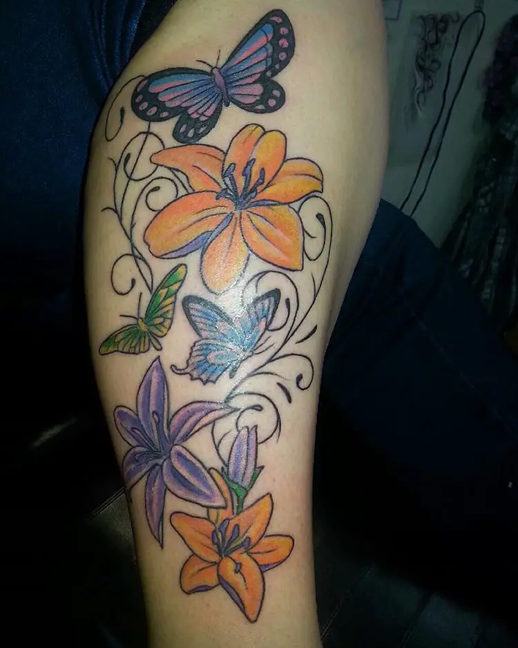 Butterfly Tattoos with Flower Designs
