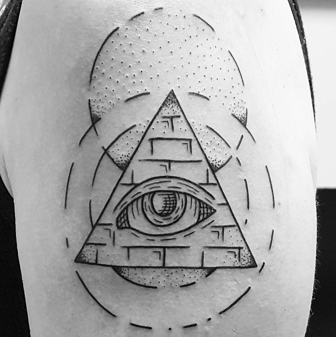 Geometric Pyramid Tattoo