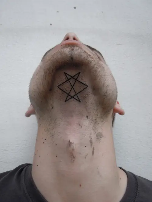 Geometric Tattoo on Neck