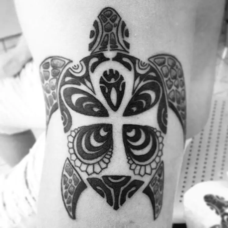 Maori Tribal Turtle Tattoo for Women