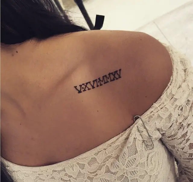 Roman numerals collar bone tattoo for GIRLS