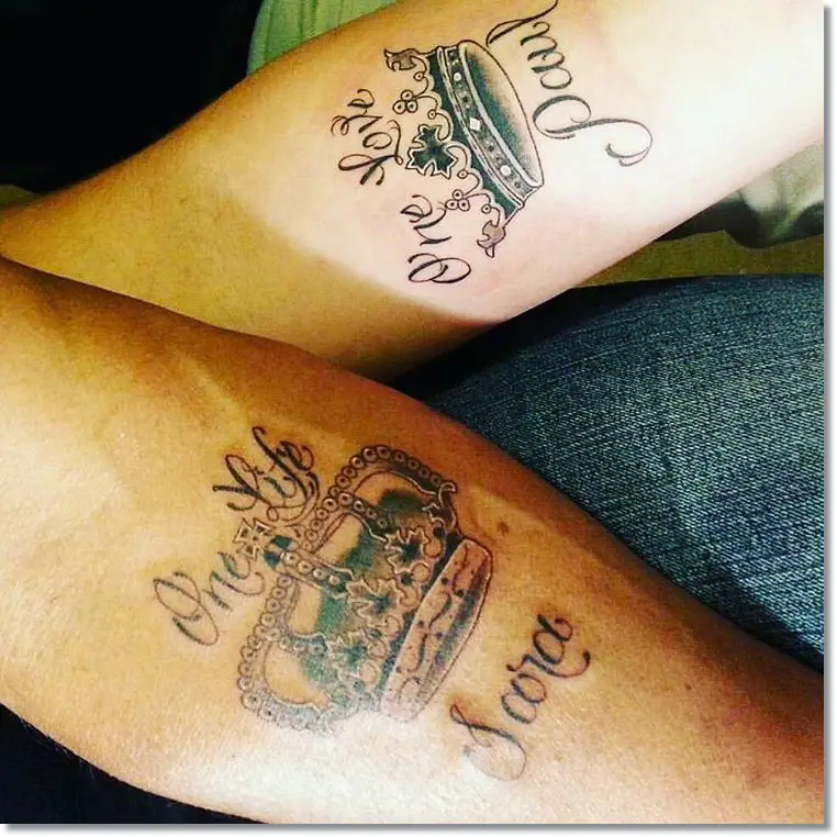 Small Crown Tattoos for Couples 1