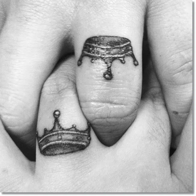 Small Crown Tattoos for Couples 2