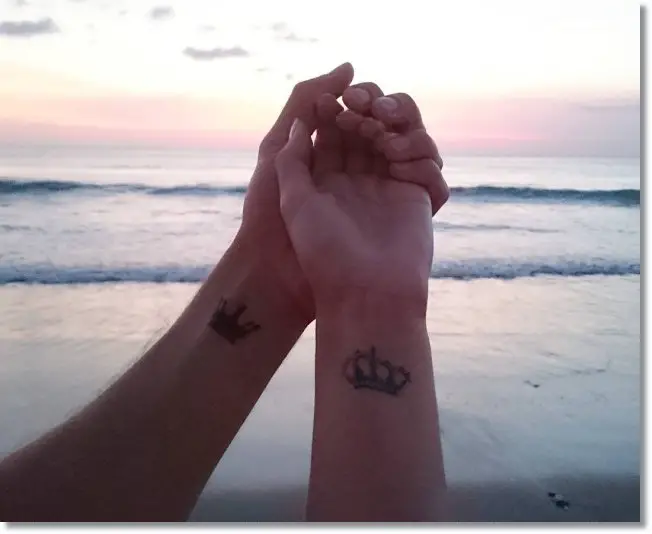 Cool Small Crown Tattoo Ideas for Couples