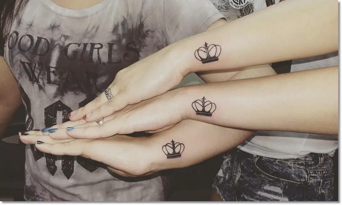 Small Crown Tattoo Ideas for Sisters