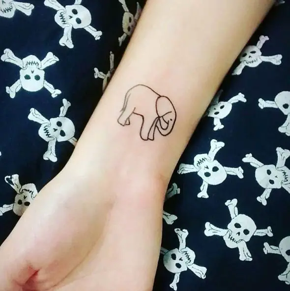 Tiny Small Elephant Tattoo