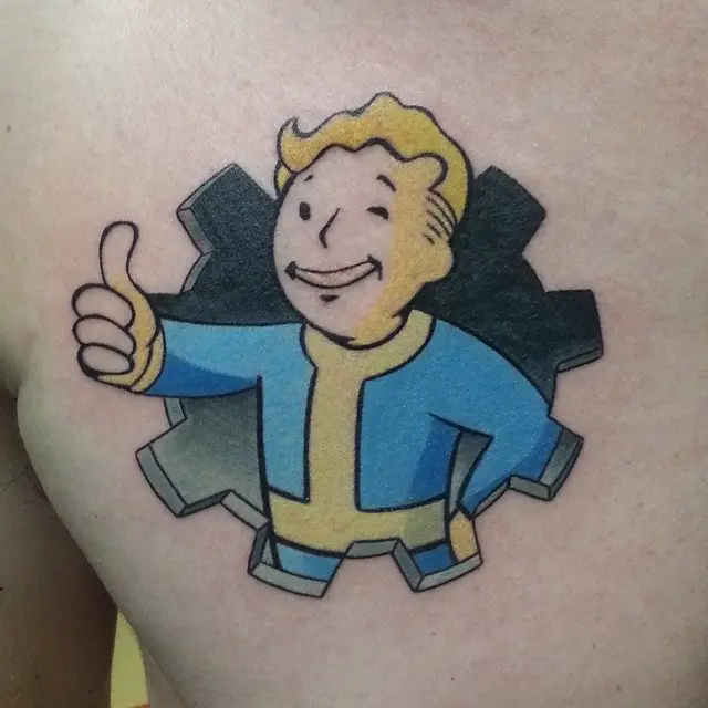 Vault boy from fallout 4 tattoos