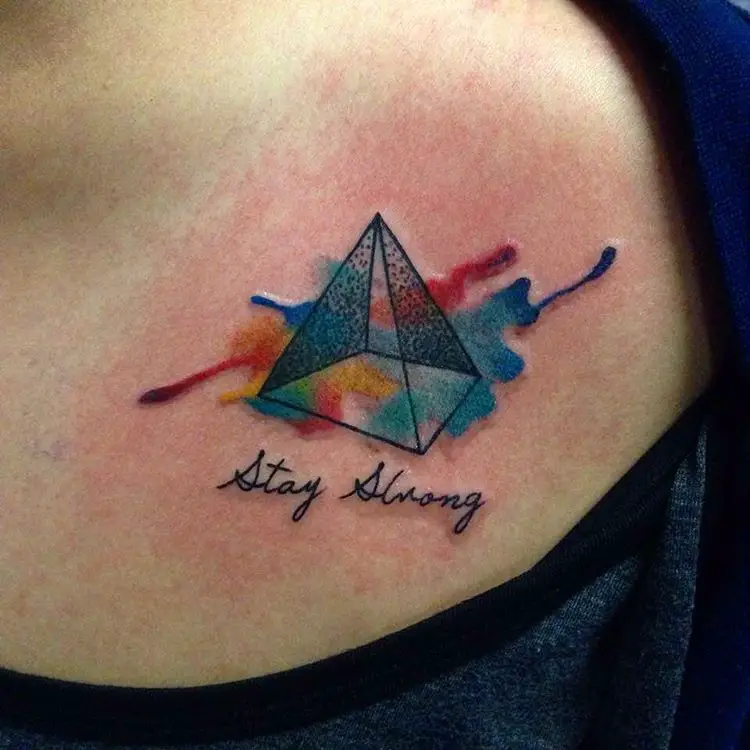 Water Colour Pyramid Tattoo Designs