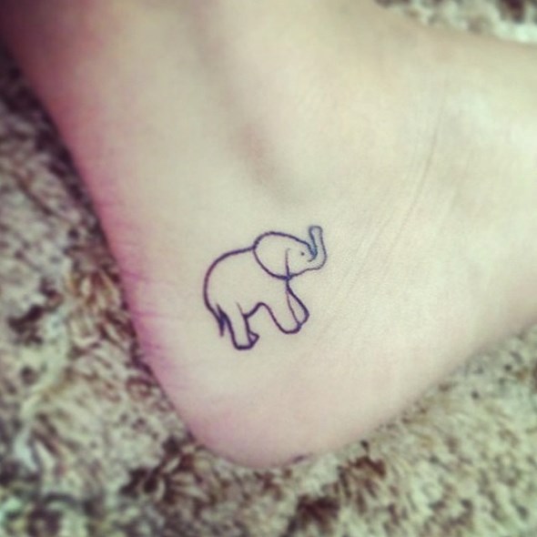 baby elephant angkle tattoos