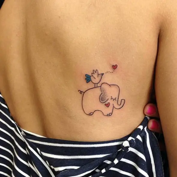 baby elephant lower back tattoos