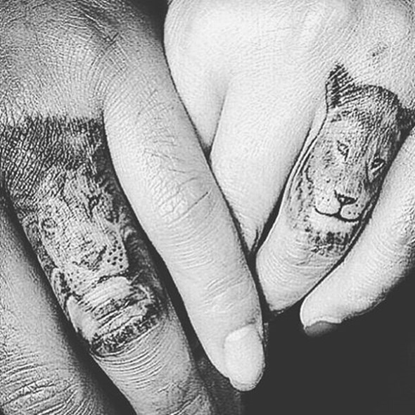 brother and sister lion tattoo