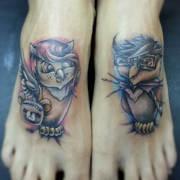 brother and sister owl tattoos