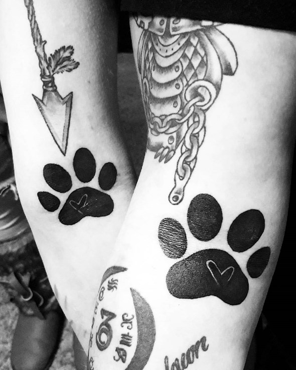 brother and sister paw tattoo