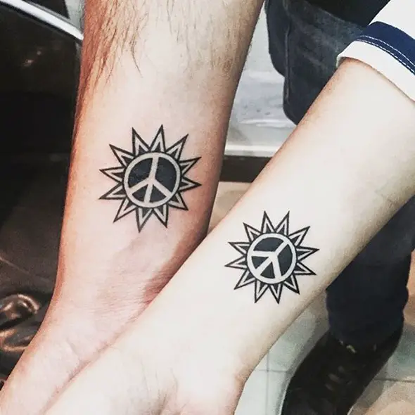 brother and sister peace tattoo