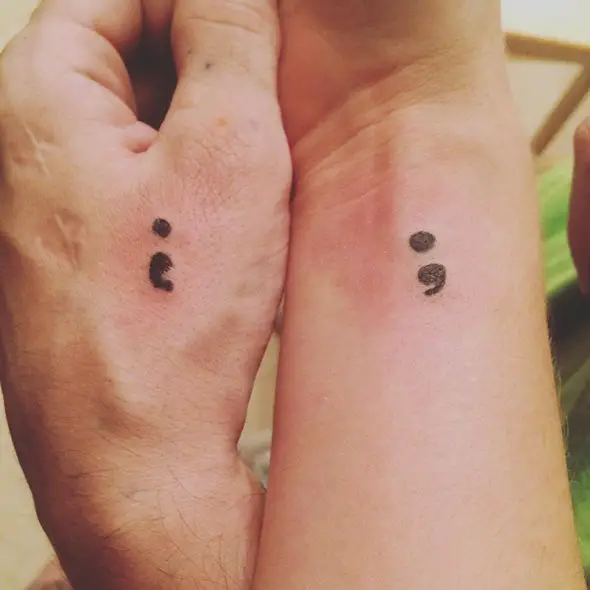 brother and sister semicolon tattoo