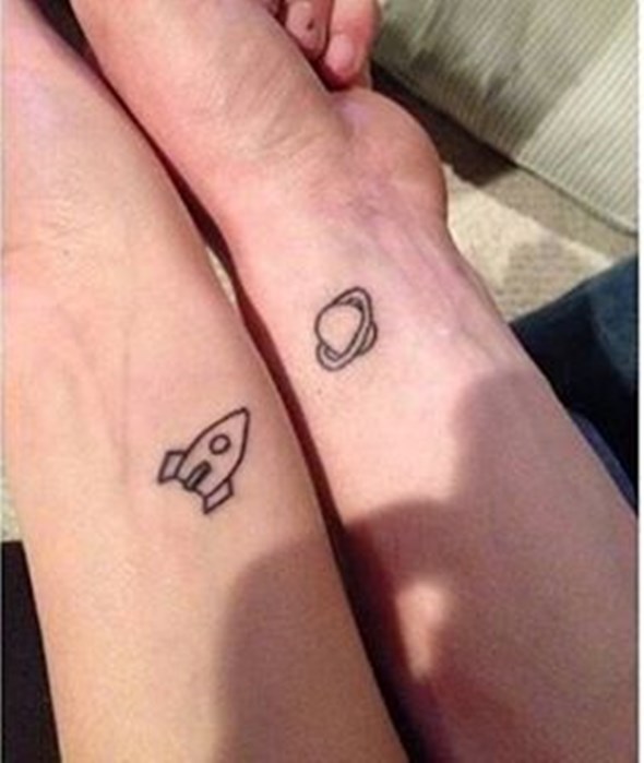 brother and sister space tattoo