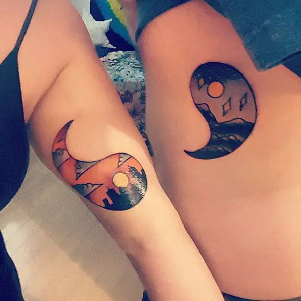 brother and sister yin yang tattoos