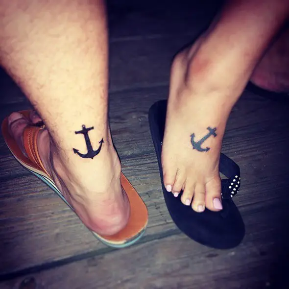 brother sister matching anchor tattoo