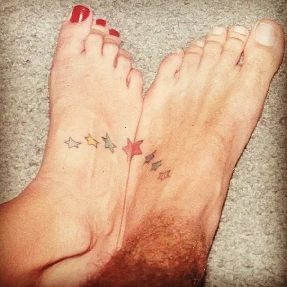 brother sister star tattoos connecting