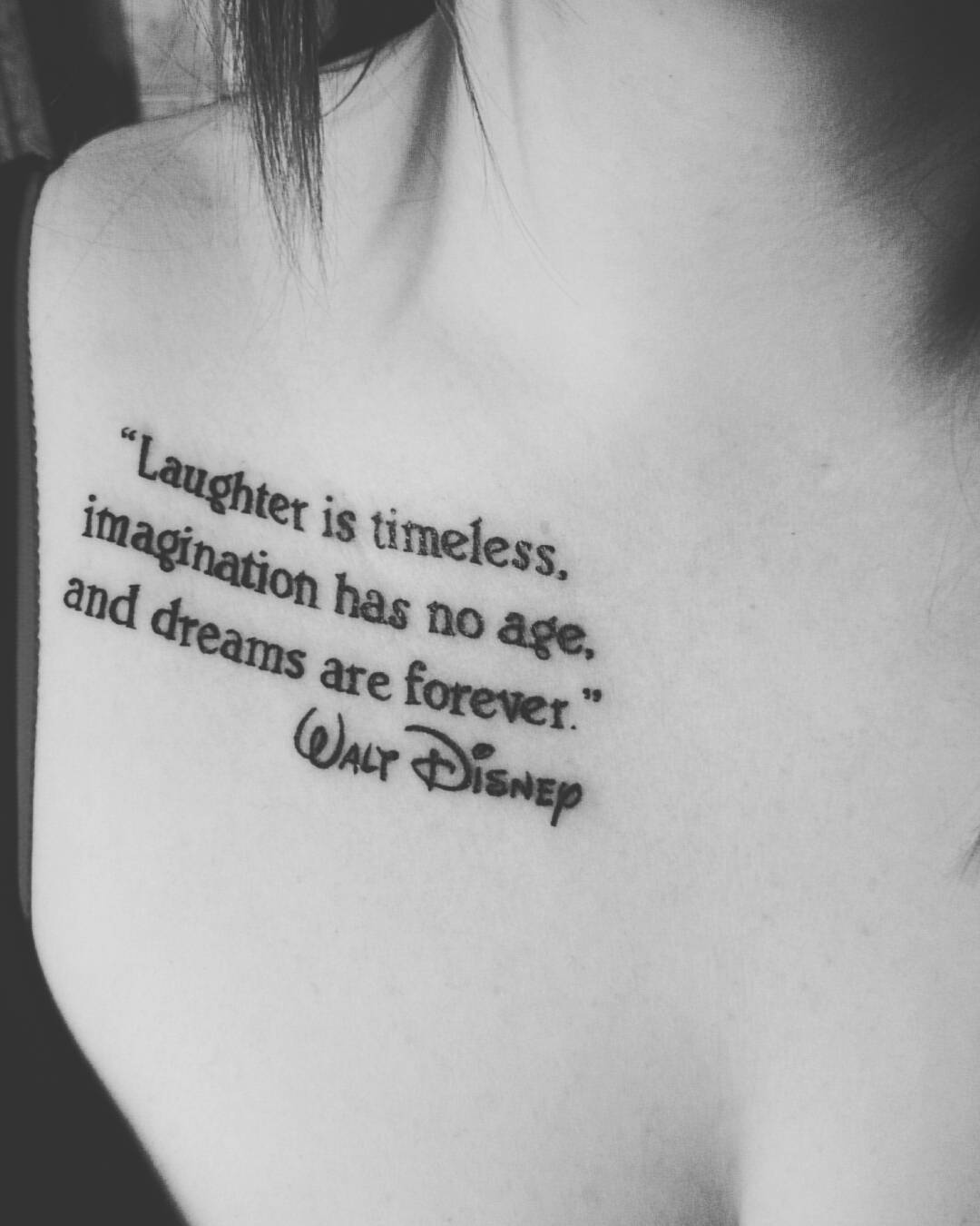 collar bone tattoo disney quotes