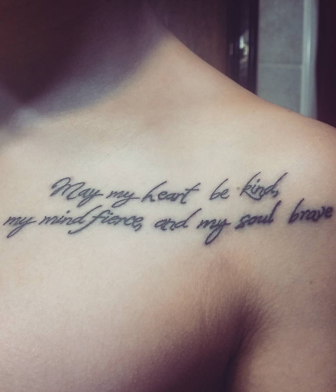 collar bone tattoo quotes idea