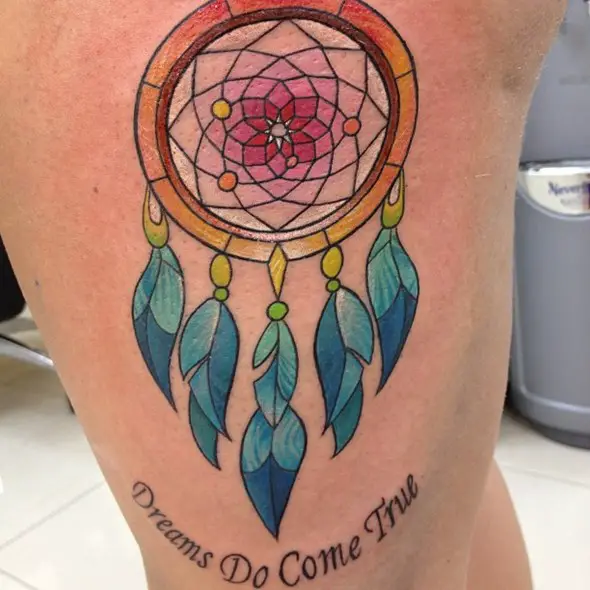 dreamcatcher tattoo on thigh tumblr