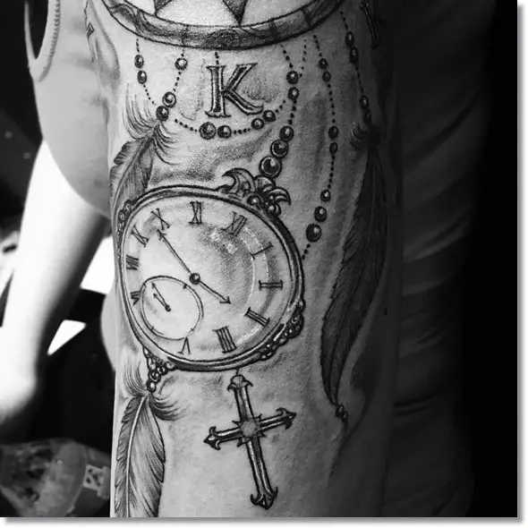 dreamcatchers pocket watch tattoo