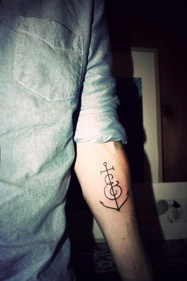 forearm anchor tattoos for men