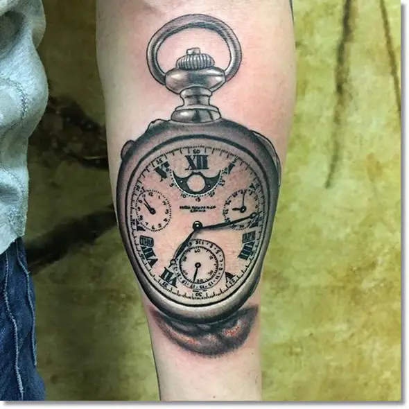 forearm pocket watch tattoo ideas