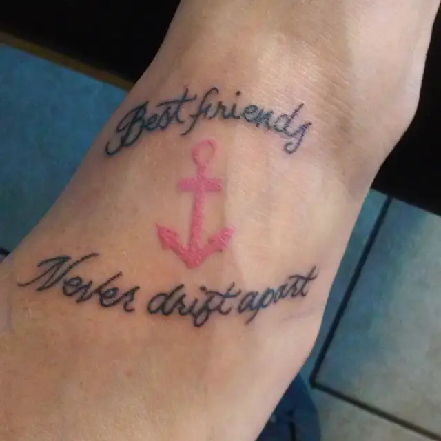 friendship anchor tattoos design on foot