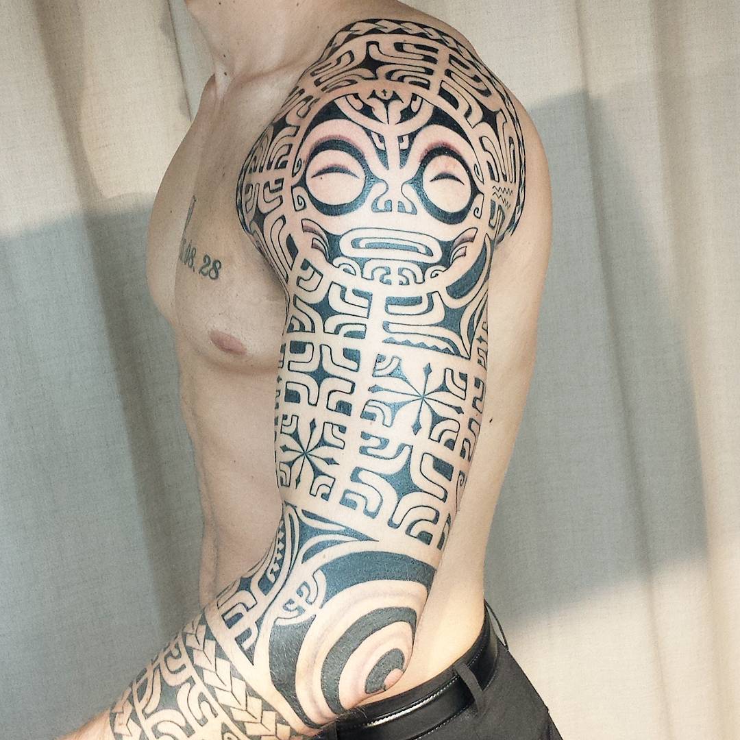 full sleeve Hawaiian tattoo