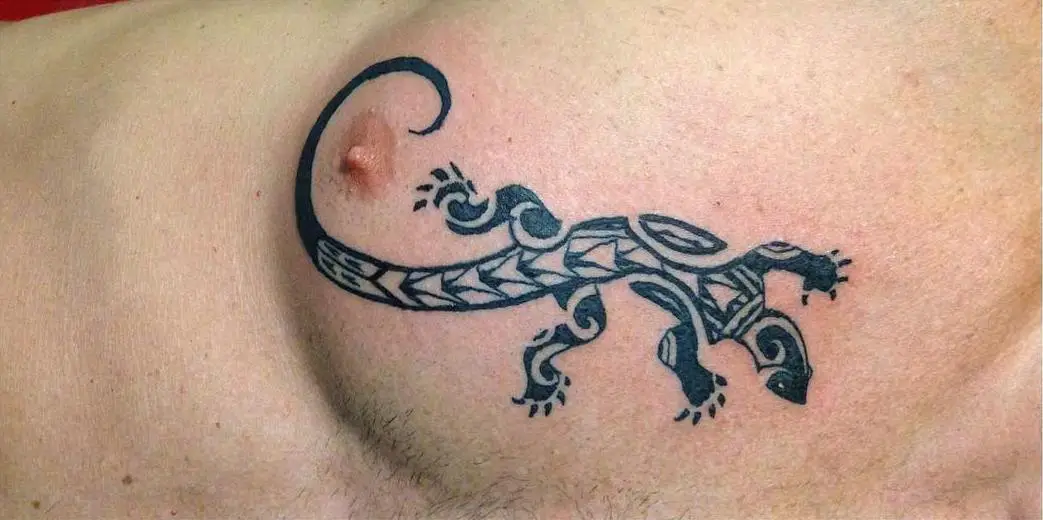 Hawaiian lizard tattoo