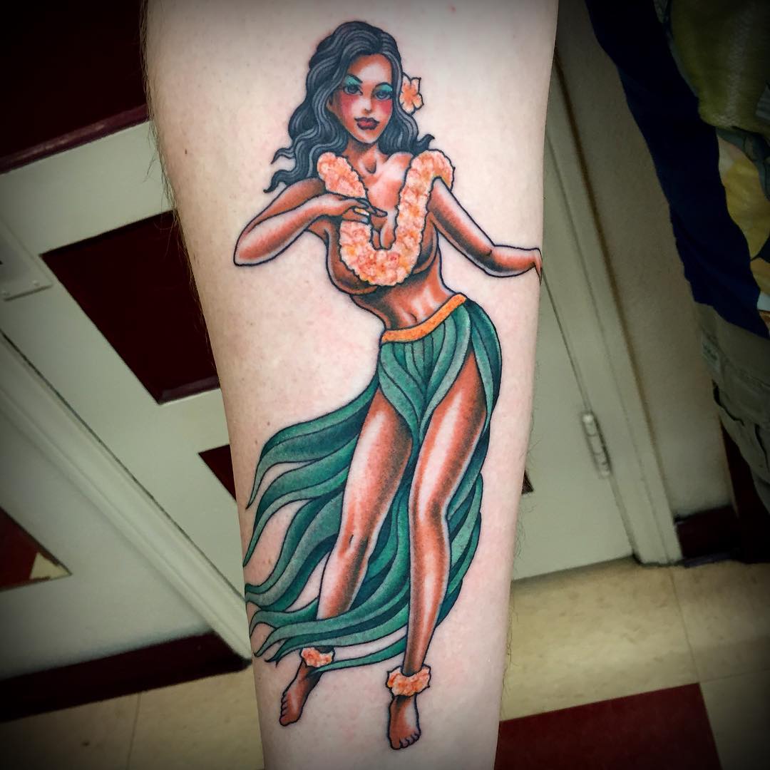 hula dance Hawaiian tattoo