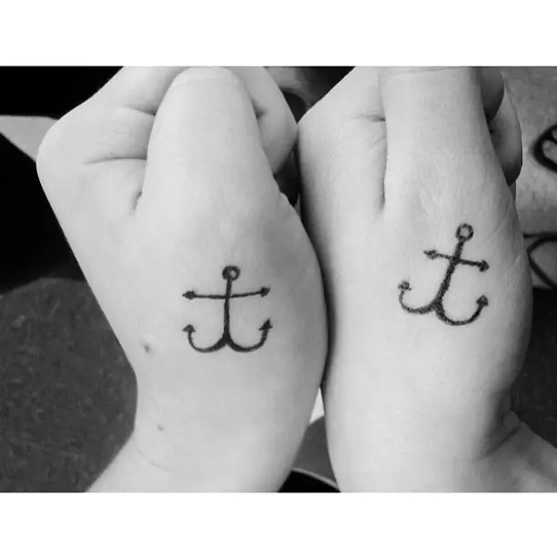 matching anchor tattoos for best friends