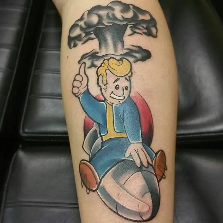 nice fallout vault boy tattoo