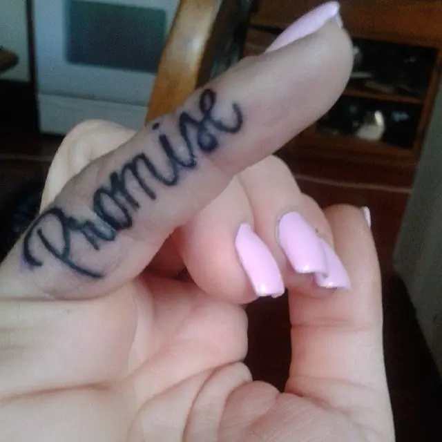 promise tattoo ideas on pinky finger for women