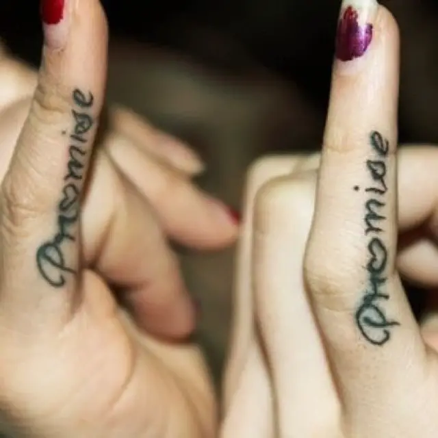 promise tattoo on pinky for best friends