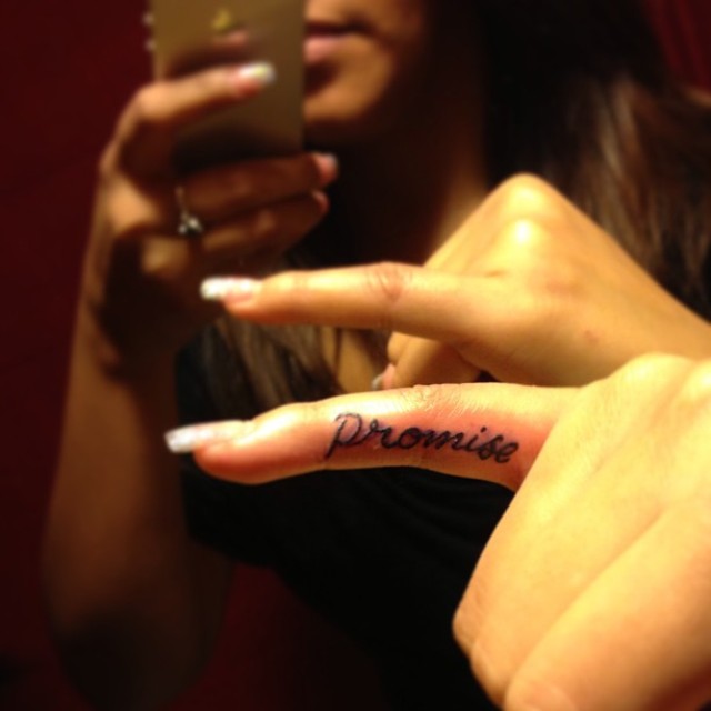 promise tattoos on pinky finger for girls