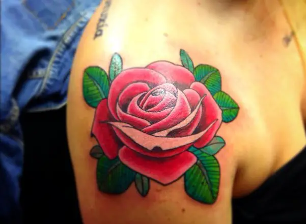 rose bush shoulder tattoo designs