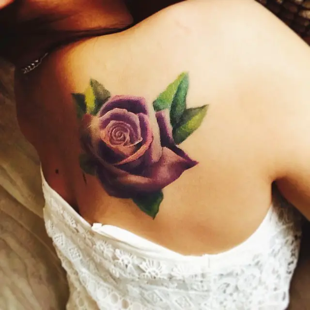 rose shoulder blade tattoo