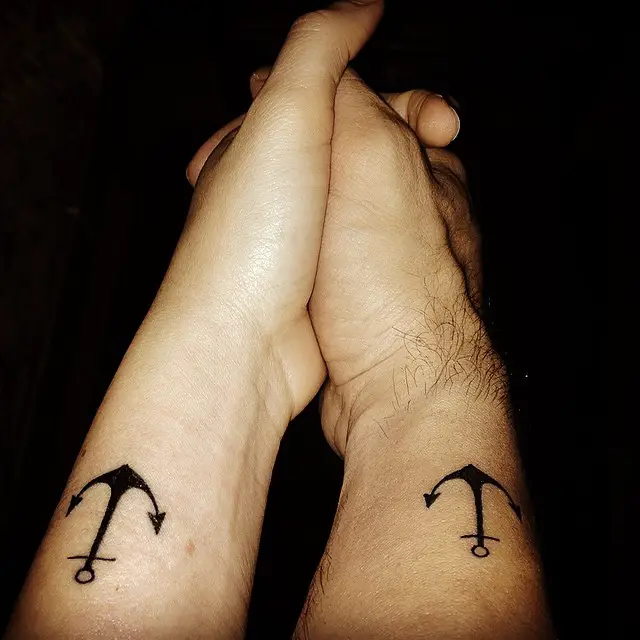 small anchor tattoos for couples