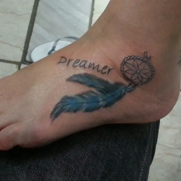 small dreamcatcher on ankle