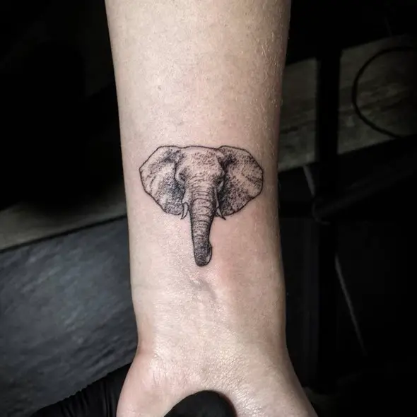 small elephant head tattoo