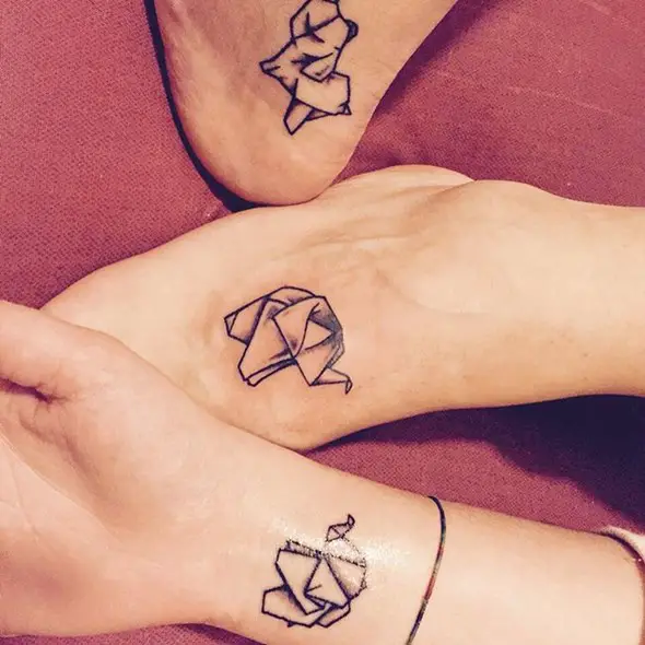 small elephant tattoos for best friends