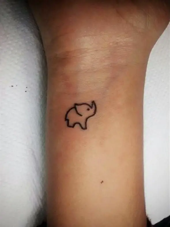 small elephant tattoos for the wrist