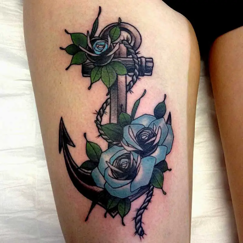 thigh-anchor-tattoos-for-women