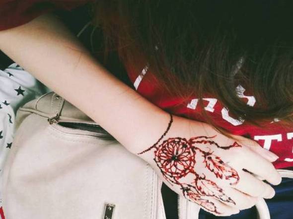 tiny dreamcatcher tattoo on wrist