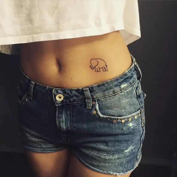 tiny elephant tattoo for girls