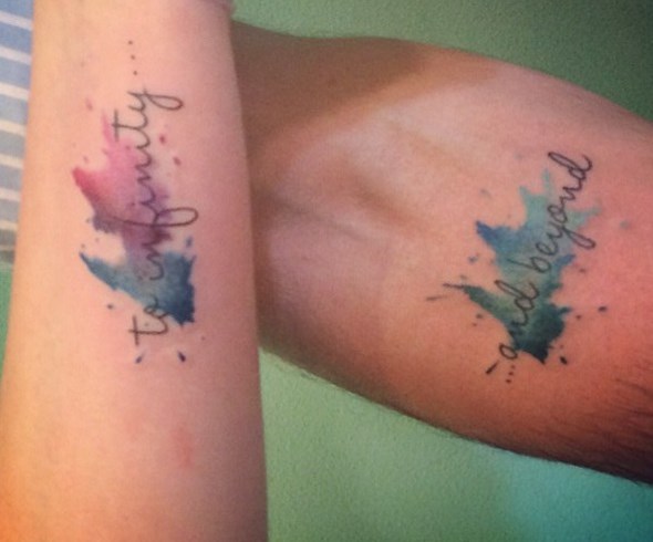 watercolor tattoo from brother to sister